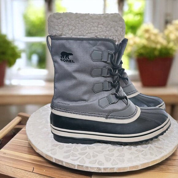 Sorel Winter Carnival WP Women’s Waterproof Boot Size 8.5 Gray Insulated Snow - Picture 9 of 14